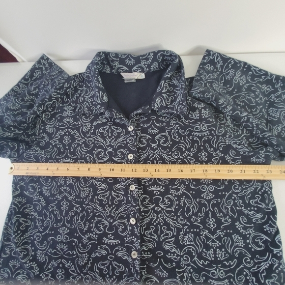 Fresh Produce Paisley Shacket Size XL Long Sleeve Cotton Shirt Jacket Blue - Picture 6 of 10